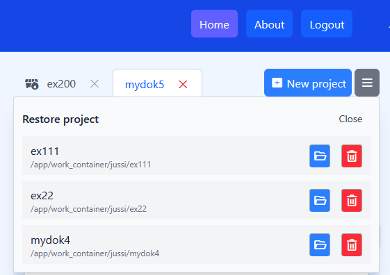 Project selector